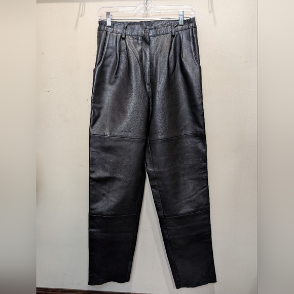 Le Baz Vintage Black Leather Pants - Picture 1 of 15
